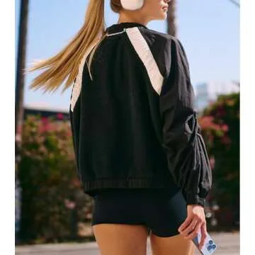 Yozazzy Womens Fuzzy Fleece Jacket Zip Up Long Sleeve Sherpa Jackets Fall Winter Coat Outerwear with Pockets(Black-XS)