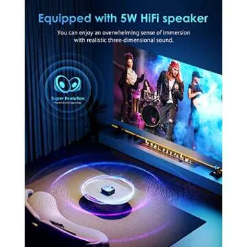 YOWHICK 4K Projector with WiFi and Bluetooth, 20000L Native 1080P Outdoor Portable Movie Projector, Smart Video Projector, 50% Zoom/400" Display, Compatible with HDMI/USB/PC/TV/PS5/DVD/Android/iOS