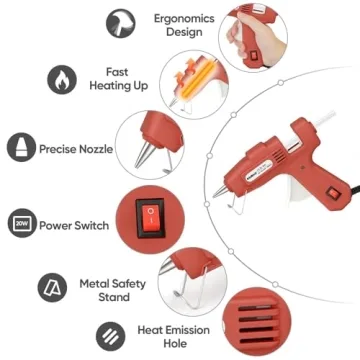 ROMECH Mini Hot Glue Gun with 30 Glue Sticks, Fast Heating