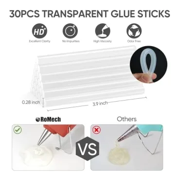 ROMECH Mini Hot Glue Gun with 30 Glue Sticks, Fast Heating