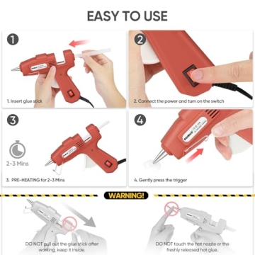 ROMECH Mini Hot Glue Gun with 30 Glue Sticks, Fast Heating