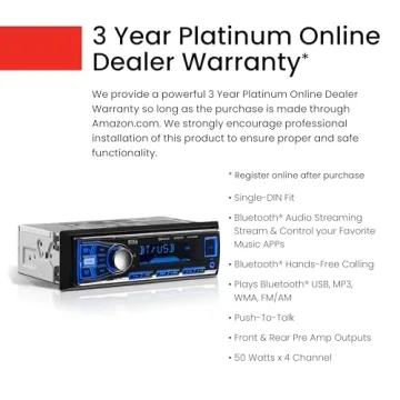 BOSS Audio Systems 611UAB Bluetooth Car Stereo - Versatile Audio System