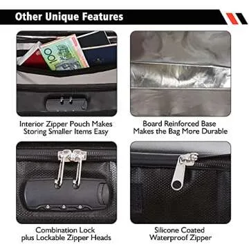 FLAYPAL Fireproof and Waterproof Document Bag with Lock and Interior Zipper Pouch. U.S Patented Fully Enclosed Bag Design. Fire Safe Storage for Important Documents, Files & Valuables, 16"x12.6"x6.5"