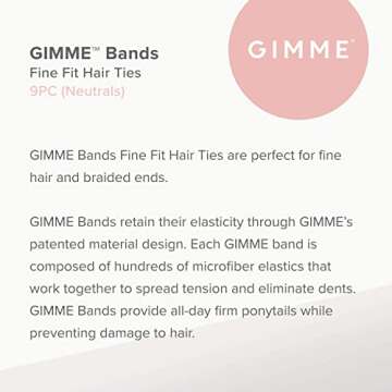 Gimme Beauty - Fine Hair Ties - No Damage Hair Bands - Neutral - Seamless Microfiber Elastics - Hair...