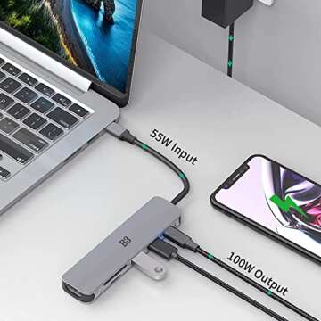 7-in-1 USB C Hub with 4K HDMI and Fast Charging