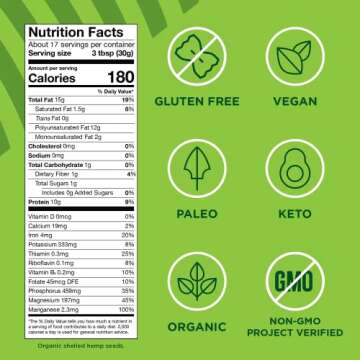 Manitoba Harvest Organic Hemp Hearts | 10g Protein & Omega 3