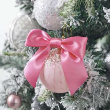 AIMUDI Hot Pink Satin Bows 4.5" Pre-Tied Pink Twist Tie Bows for Treat Bags Pink Ribbon Bows for Crafts Premade Bows for Gift Wrapping Wedding Decor Baby Shower Party Favors - 36 PCs