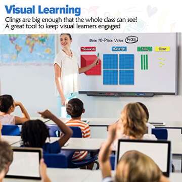 Torlam 131 PCS Magnetic Base Ten Blocks - Place Value Blocks -Math Manipulatives K-3 for Elementary Classroom, Math Counters, Counting Cubes for Kids, Base 10 for 1st 2nd 3rd Grade