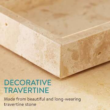 Navaris Travertine Decorative Tray - Stylish Home Organizer