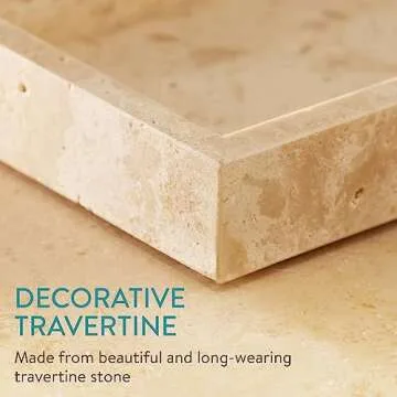 Navaris Travertine Decorative Tray - Stylish Home Organizer