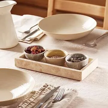 Navaris Travertine Decorative Tray - Stylish Home Organizer