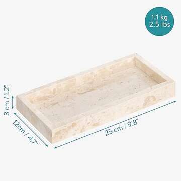 Navaris Travertine Decorative Tray - Stylish Home Organizer