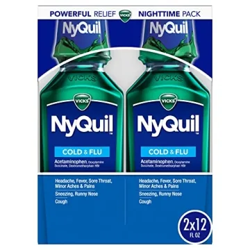 Vicks NyQuil Cough Cold and Flu Nighttime Relief - 2x12 Fl Oz