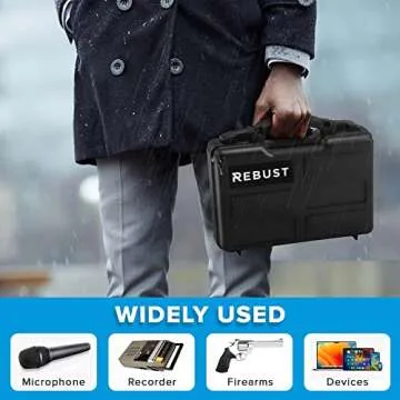 REBUST Lockable Hard Gun Case ; TSA Approved Lock Firearm Travel Case ; Revolver, Pistol, Handgun Ha...