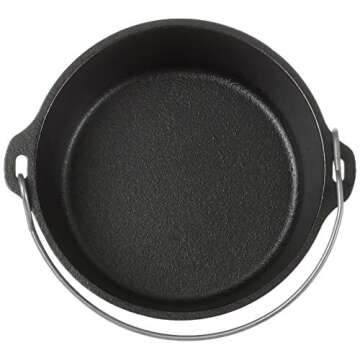 Lodge 2 Quart Pre-Seasoned Cast Iron Camp Dutch Oven with Lid - Dual Handles - Use in the Oven, on the Stove, on the Grill or over the Campfire - Black