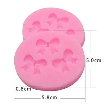HengKe Mini Bow Silicone Molds for Creative Baking and Crafts