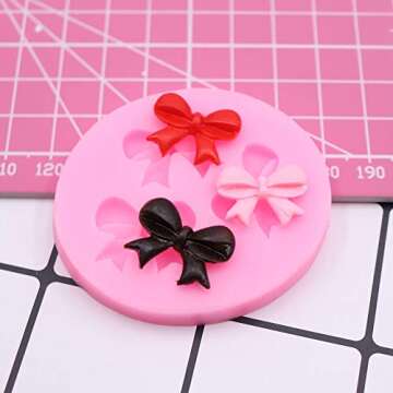 HengKe Mini Bow Silicone Molds for Creative Baking and Crafts