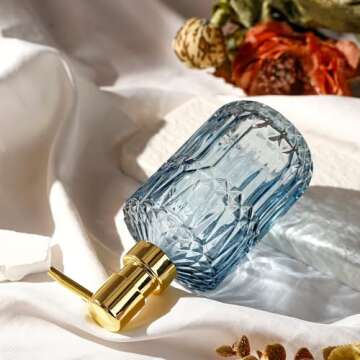 YunNasi Soap Dispenser with Pump, Refillable Liquid Hand Soap Dish Soap Dispensers for Bathroom Counter, Kitchen Sink (Blue)