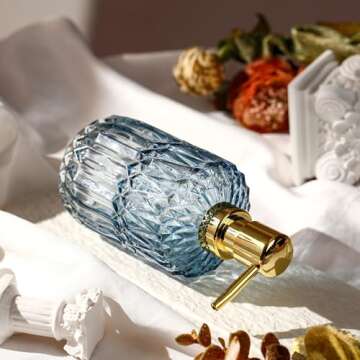 YunNasi Soap Dispenser with Pump, Refillable Liquid Hand Soap Dish Soap Dispensers for Bathroom Counter, Kitchen Sink (Blue)