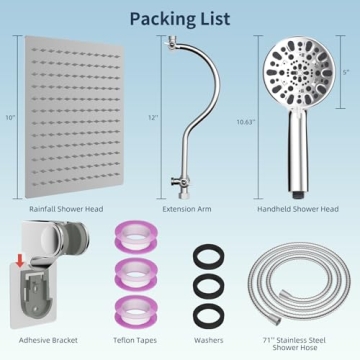 Hibbent 10'' Rainfall & Handheld Shower Head Combo