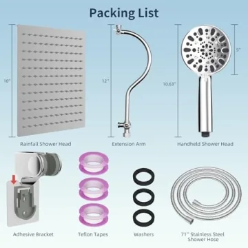 Hibbent 10'' Rainfall & Handheld Shower Head Combo