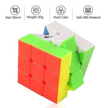 D-FantiX Cyclone Boys 3x3 Speed Cube Stickerless Magic Cube 3x3x3 Puzzles Toys (56mm)
