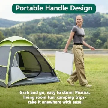 FurniEdge 4ft Portable Folding Table with Adjustable Height