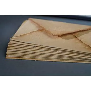 Wanderings Handmade Antiqued Envelope with Deckle Edge - 4.25 x 6.25" - Package of 25 for Writers Invitations Announcements - Cold Press Thick 150 GSM Recycled Paper
