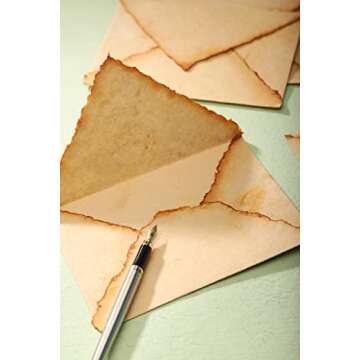 Wanderings Handmade Antiqued Envelope with Deckle Edge - 4.25 x 6.25" - Package of 25 for Writers Invitations Announcements - Cold Press Thick 150 GSM Recycled Paper