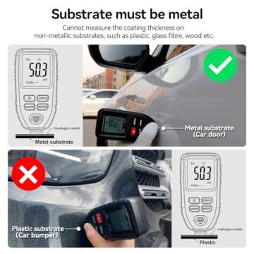 Paint Coating Thickness Gauge Meter, Car Painting Depth Gauge for Used Car Buyer, Paint Mil Thickness Meter Gauge Magnetic Check The Car’s Original Coating Auto Off