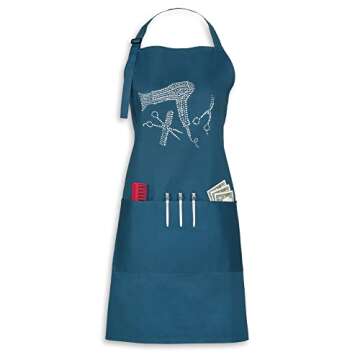 Plum Hill Hair Stylist Apron with Rhinestones - Adjustable Cute Salon Apron