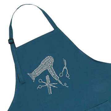 Chic Plum Hill Hair Stylist Apron with Rhinestones