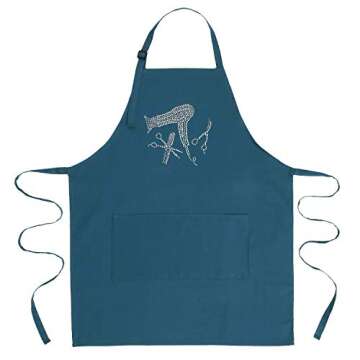 Chic Plum Hill Hair Stylist Apron with Rhinestones