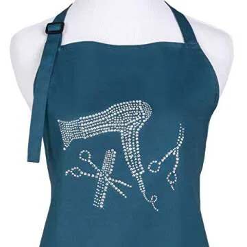 Chic Plum Hill Hair Stylist Apron with Rhinestones