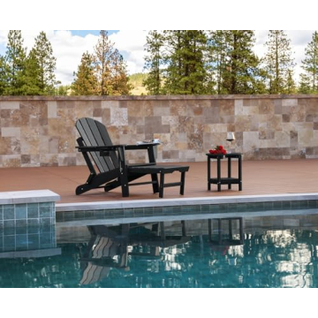 ABCPATIO Folding Adirondack Chair with Footrest for Outdoors