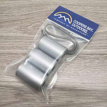 Coopers Bay Mini Duct Tape - Heavy Duty Pocket Size Rolls for Camping, Travel, Medical, Cycling, Vehicle, Etc. - 3-Pack - 2" Wide x 10 Feet per Roll (Grey)