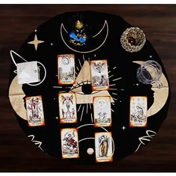 Indian Consigners Altar Cloth Prism Moon Eye Cat Celestical Tarot Deck Alter Square Wall Hanging Table Cloth Sacred Place Tapestry