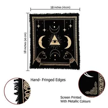 Indian Consigners Altar Cloth Prism Moon Eye Cat Celestical Tarot Deck Alter Square Wall Hanging Table Cloth Sacred Place Tapestry