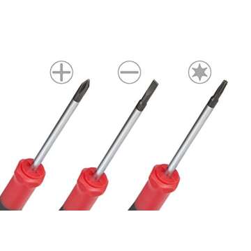 EFFICERE 9-Piece Precision Screwdriver Set - Durable, Magnetic, and Ergonomic Grip