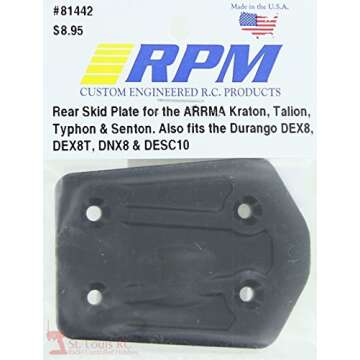 RPM Rear Skid Plate for ARRMA Kraton & Talion - Durable Protection