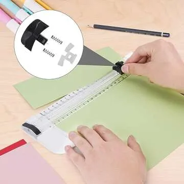 Paper Cutter,Portable Paper Trimmer,12 Inch Paper Slicer Scrapbooking Tool with Automatic Security Safeguard and Side Ruler for Craft Paper,A4 A5 Paper,Coupon, Label and Cardstock (Black)