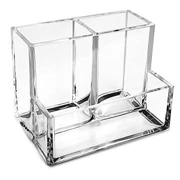 KiDEPOCH Pen Holder, Clear Acrylic Storage Organizer for Desk, Makeup Brushes, Home & Office