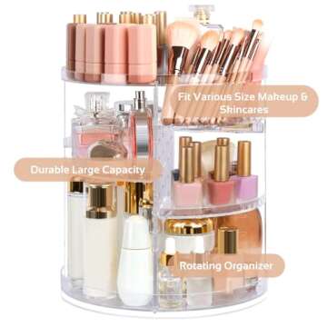 Boxalls 360 Degree Rotating Makeup Organizer for Countertops