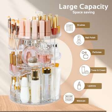 Boxalls 360 Degree Rotating Makeup Organizer for Countertops