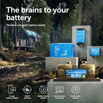 Victron Energy SmartShunt Battery Monitor (Bluetooth) - Victron Smart Shunt - 6.5V-70V, 1000 amp