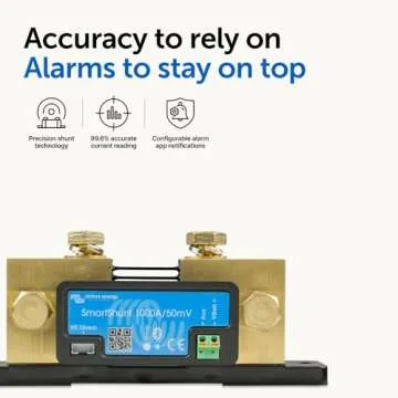 Victron Energy SmartShunt Battery Monitor (Bluetooth) - Victron Smart Shunt - 6.5V-70V, 1000 amp