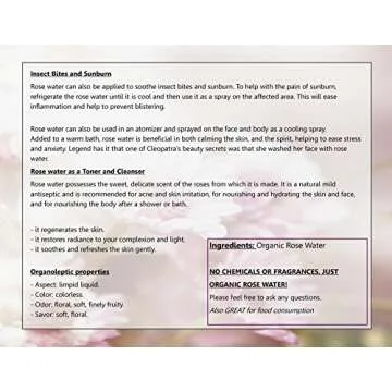 Premium Organic Moroccan Rose Water - 4oz Glass Bottle - Imported From Morocco - 100% Pure (Food Grade) Perfect for Reviving, Hydrating and Rejuvenating Your Face and Neck - By Sweet Essentials