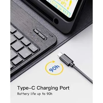 Inateck iPad Keyboard 10th Generation Compatible with iPad 10th 2022, iPad Air 6th/5th/4th Gen 2024/2022/2020, iPad Pro 11 3/2/1, Magnetic Detachable iPad Keyboard with Pencil Holder, KB04002 (Black)