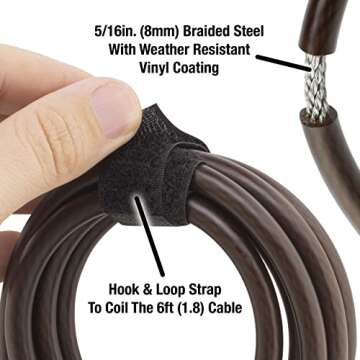 Master Lock Cable Lock, Python Adjustable Keyed Cable Lock, 6 ft. Long Cable, 2 Pack Mossy Oak Blaze Camouflage