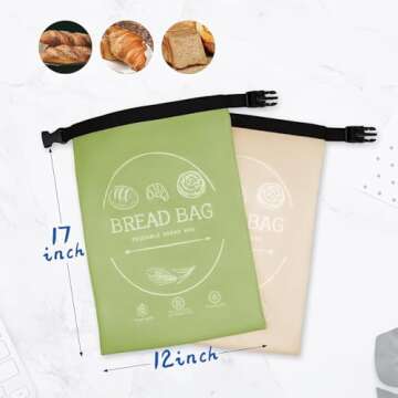 Reusable Bread Bags for Fresh Homemade Bread Storage